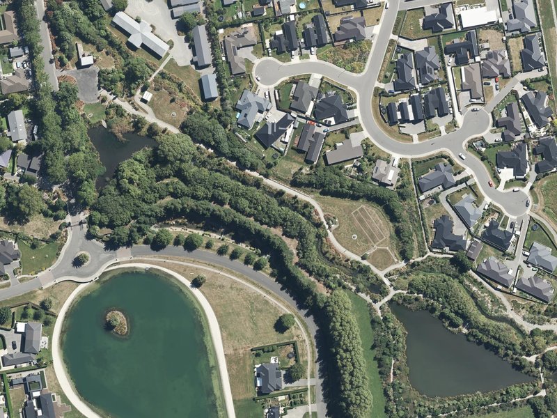aerial view of Northbrook Wetlands and the ground around it