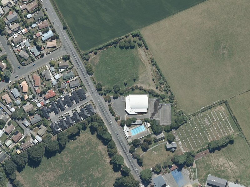 aerial view of Kirk Reserve and the ground around it
