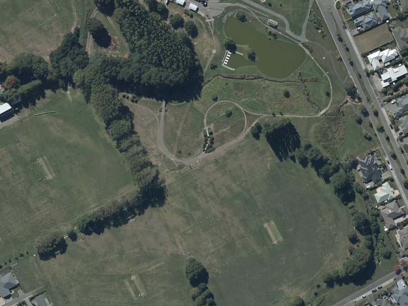 aerial view of Halswell Domain and the ground around it