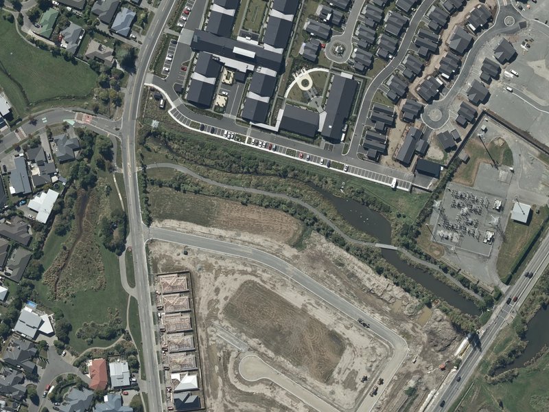 aerial view of Milns Drainage Reserve and the ground around it