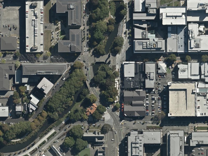 aerial view of Friendship Corner and the ground around it