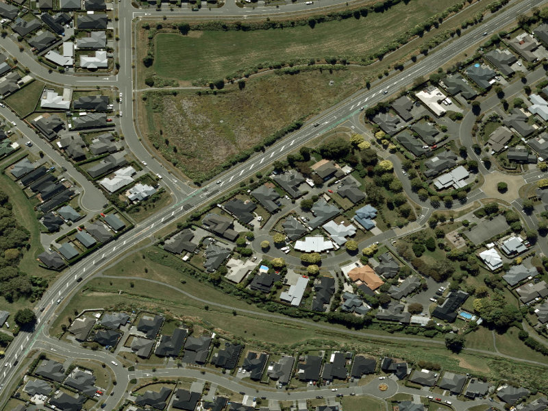 aerial view of Wigram Road Landscape Reserve and the ground around it