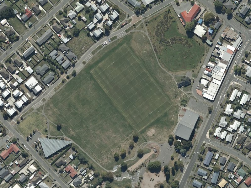 aerial view of Wainoni Park and the ground around it