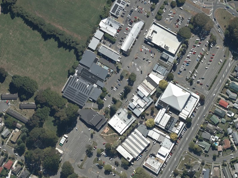 aerial view of Bishopdale Mall Reserve and the ground around it
