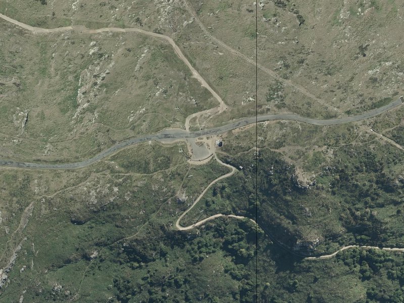 aerial view of Pioneer Womens Memorial and the ground around it