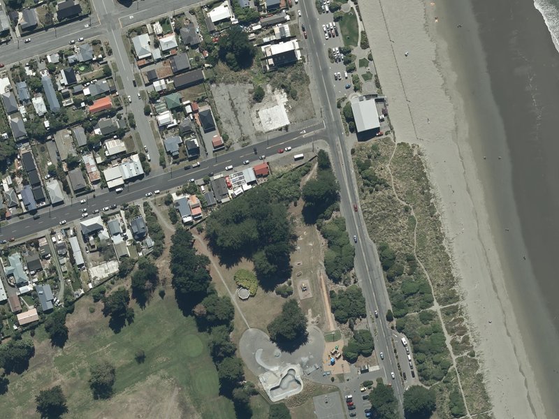 aerial view of Thomson Park and the ground around it
