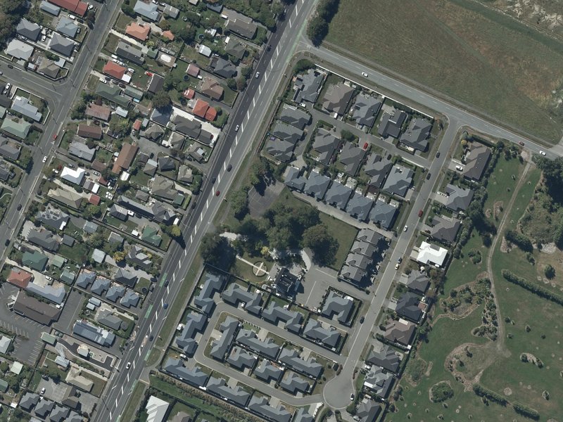 aerial view of The Oaks Park and the ground around it