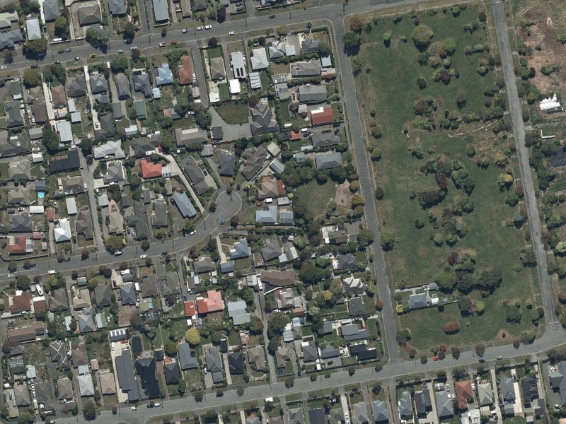 aerial view of Moyna Playground and the ground around it