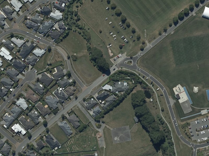 aerial view of Nga Puna Wai Southwest Entrance and the ground around it