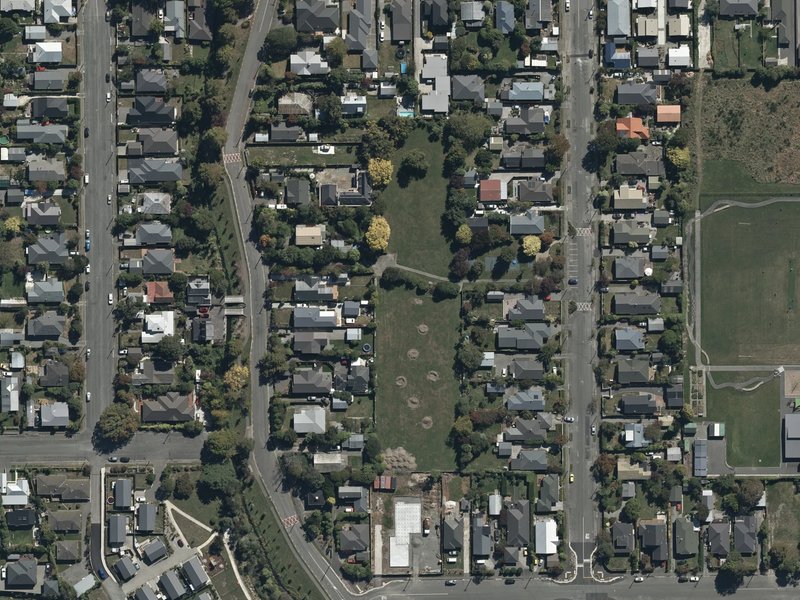 aerial view of Petrie Park and the ground around it
