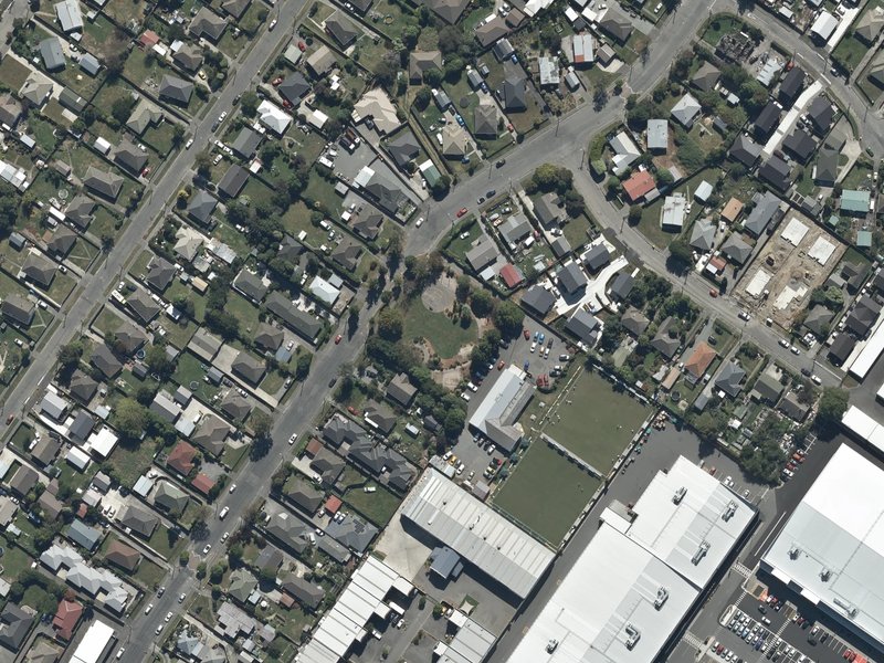 aerial view of Morrison Avenue Bowling Club and the ground around it