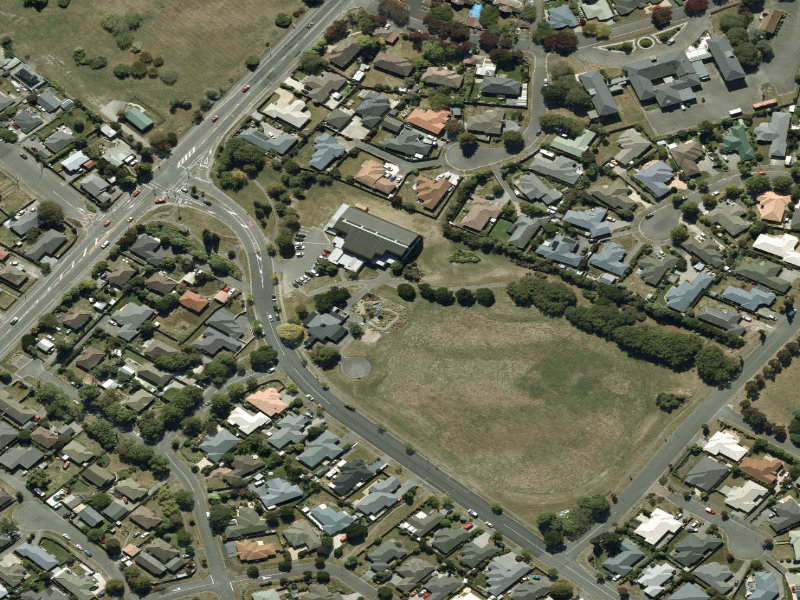 aerial view of Wigram Village Green and the ground around it