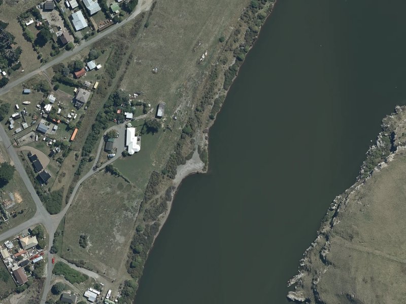 aerial view of Birdlings Flat Esplanade Reserve and the ground around it