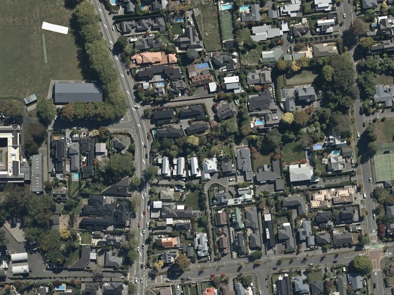 aerial view of Avon River Esplanade Reserve and the ground around it