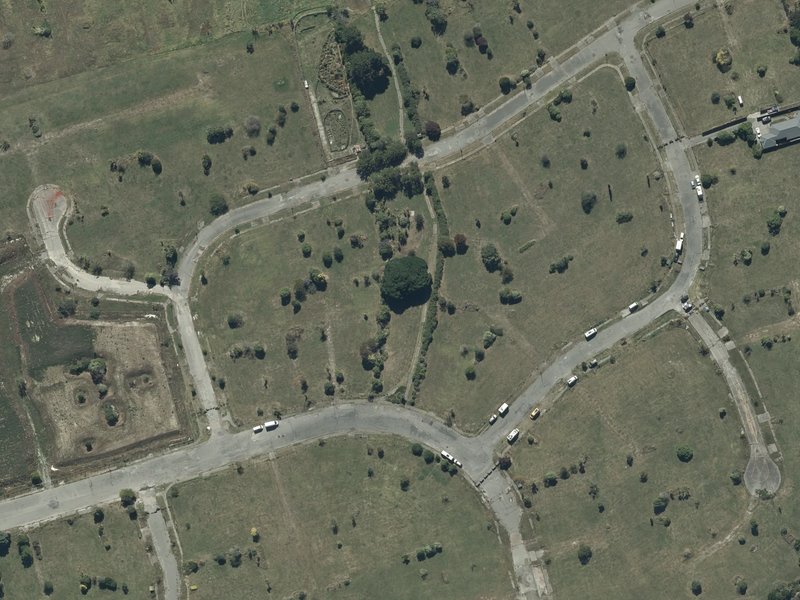 aerial view of Harold Henry Park and the ground around it