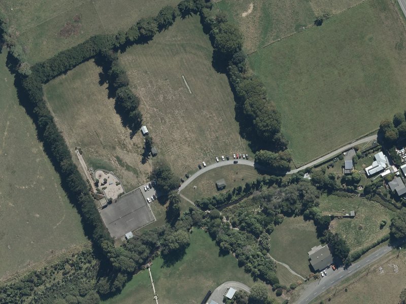 aerial view of Ouruhia Reserve and the ground around it