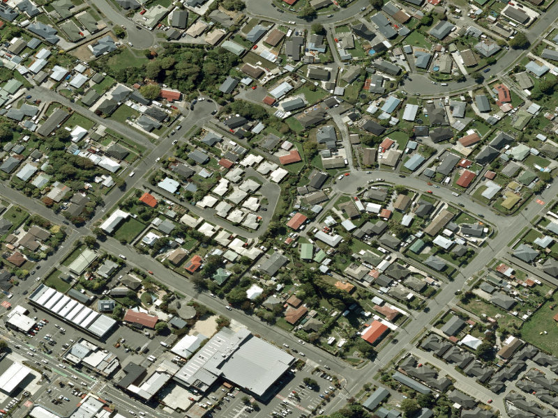 aerial view of Charlotte Lane Park and the ground around it