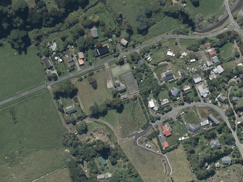 aerial view of Little Akaloa Domain and the ground around it
