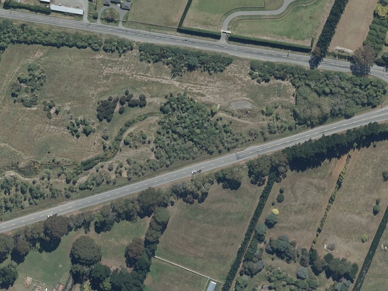 aerial view of Yaldhurst Bush and the ground around it