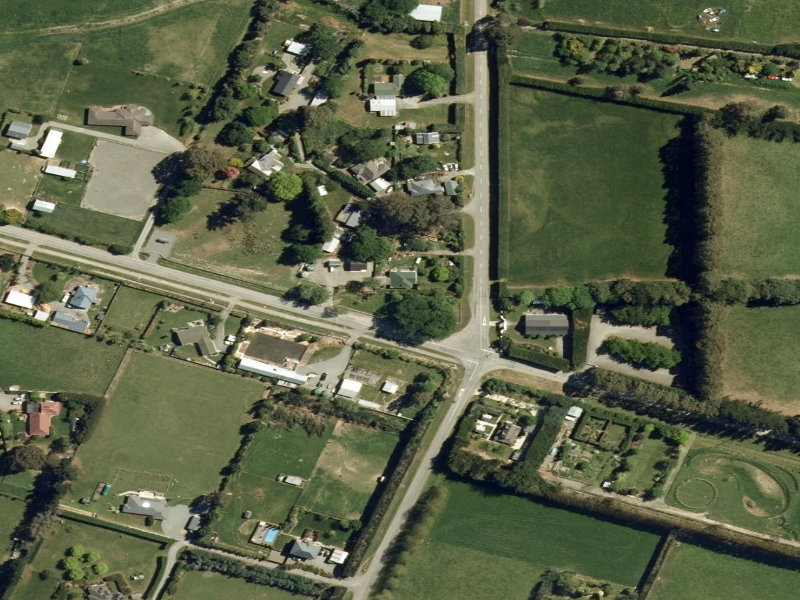 aerial view of Oaks Reserve West Eyreton and the ground around it