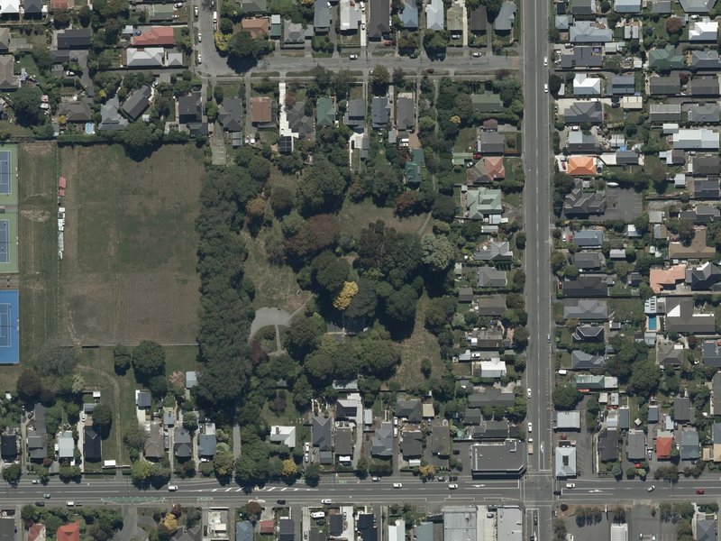 aerial view of Woodham Park and the ground around it