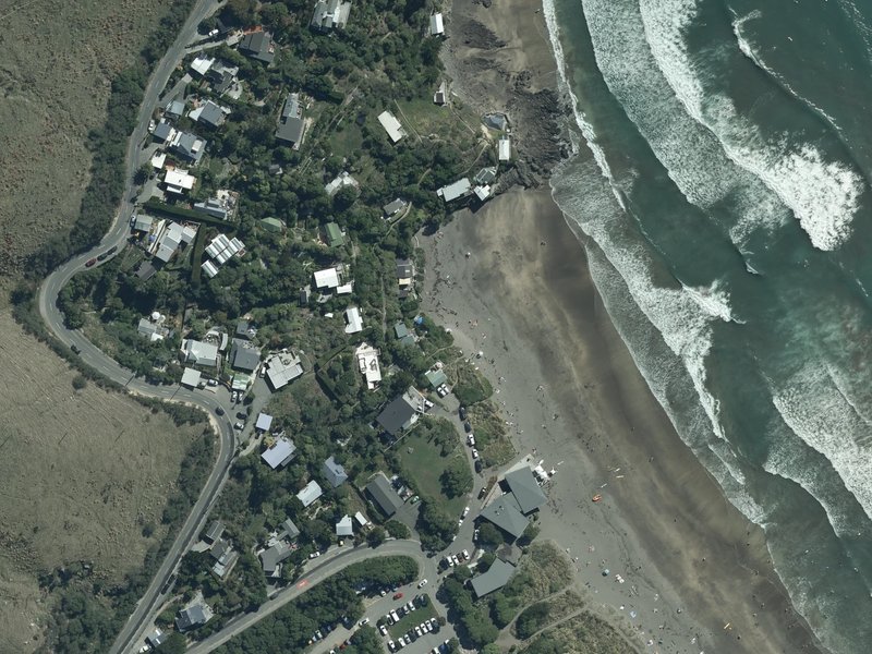 aerial view of Taylors Mistake Beach and the ground around it