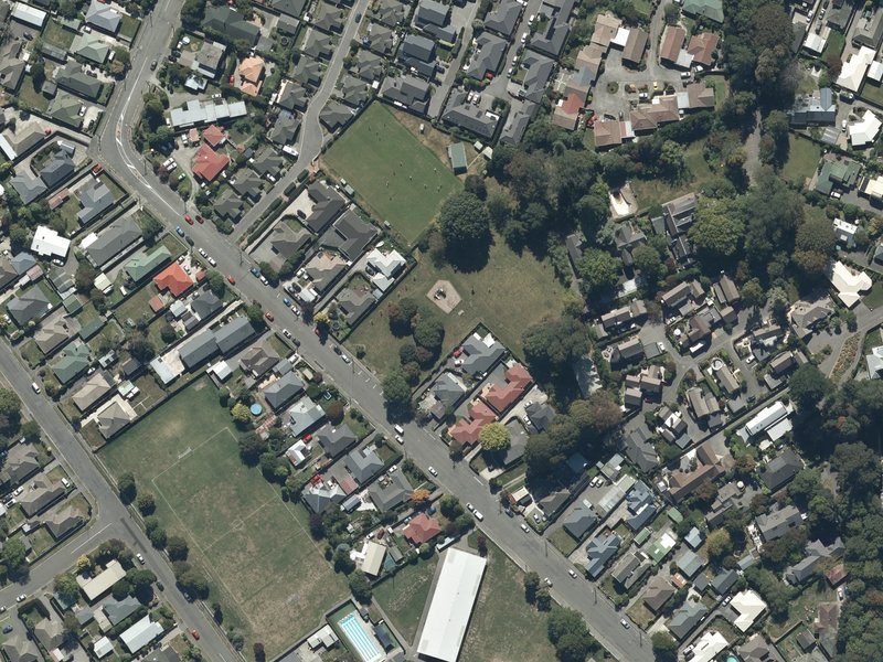 aerial view of Holmes Park and the ground around it