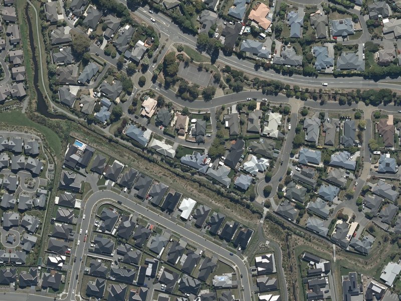 aerial view of Snellings Waterway Reserve and the ground around it