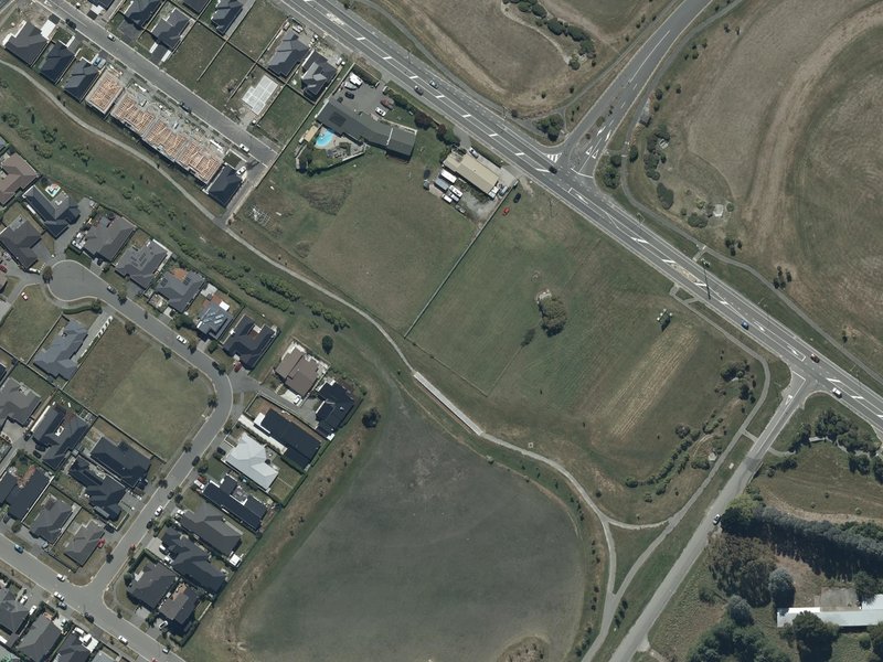 aerial view of Awatea South Basin 1 Drainage Reserve and the ground around it