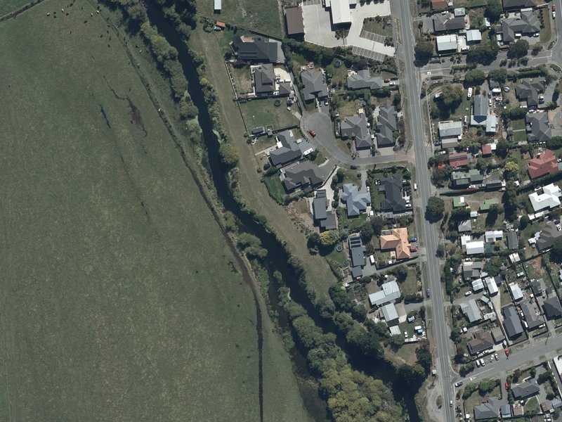 aerial view of Styx Riverbank Reserve and the ground around it