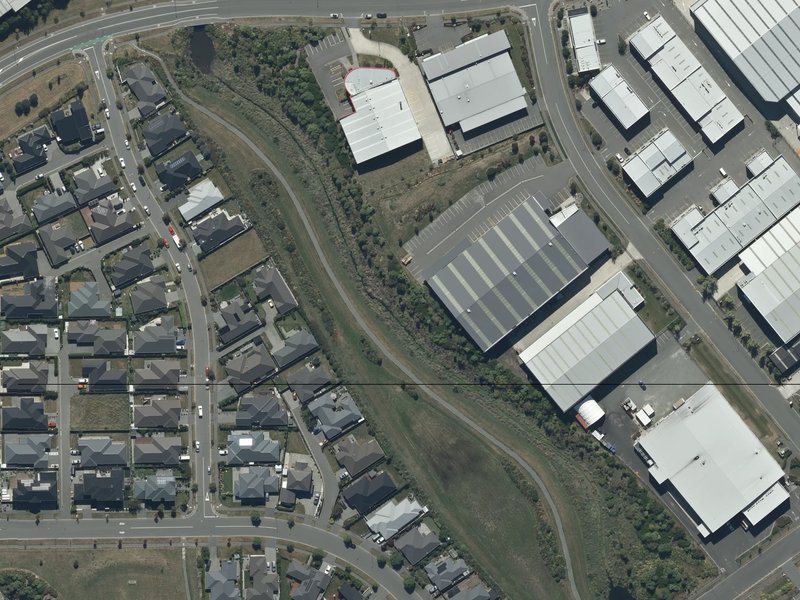 aerial view of Hayton Stream 1 Drainage Reserve and the ground around it