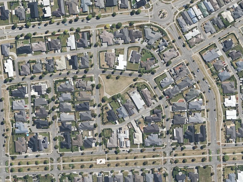 aerial view of Rutherford Reserve, Pegasus and the ground around it