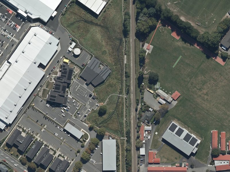 aerial view of Bridgestone Drainage Reserve and the ground around it