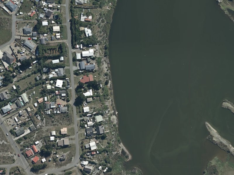 aerial view of Wairewa Esplanade Reserve and the ground around it
