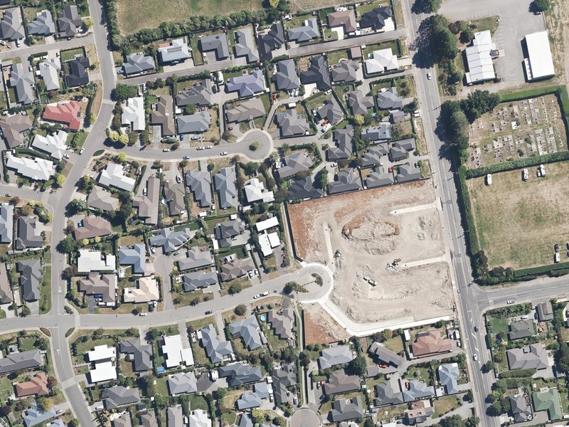aerial view of Belgrave Drive Accessway and the ground around it