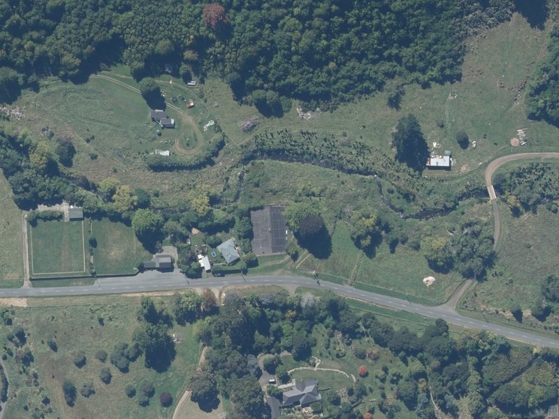 aerial view of Okuti Valley Reserve and the ground around it