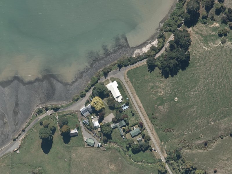 aerial view of Pigeon Bay Hall and the ground around it