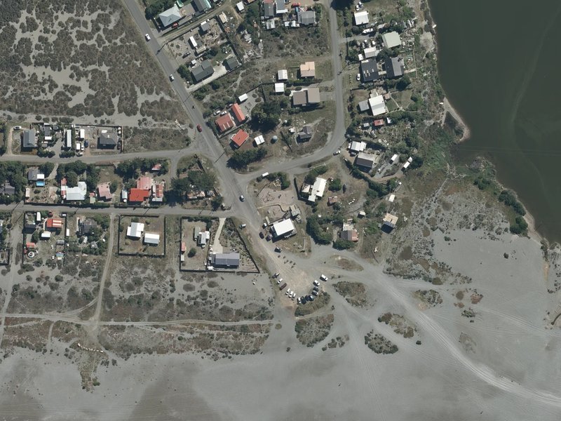 aerial view of Birdlings Flat Reserve and the ground around it