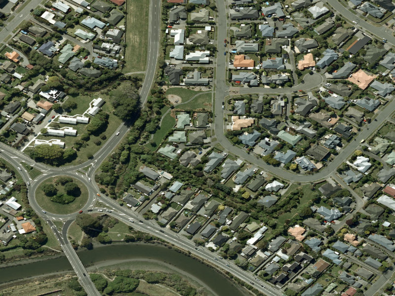 aerial view of Kotuku Reserve and the ground around it