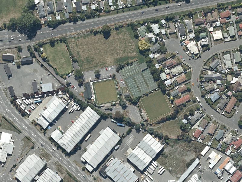 aerial view of Hornby Domain and the ground around it