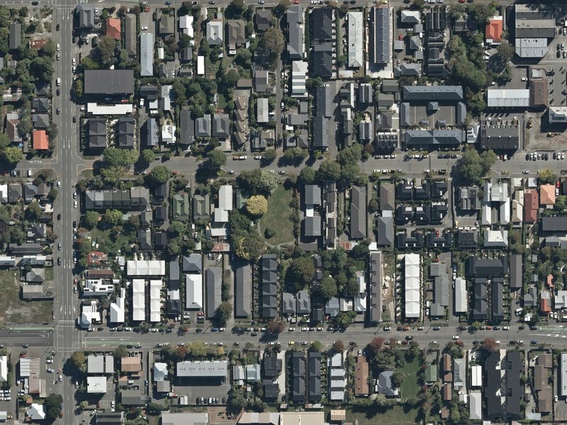 aerial view of Chester Street East Reserve and the ground around it