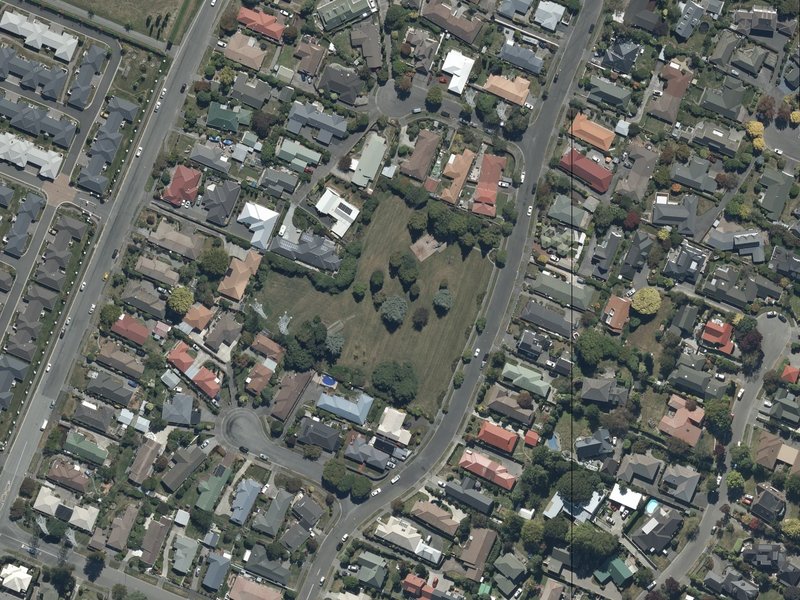 aerial view of Westgrove Park and the ground around it