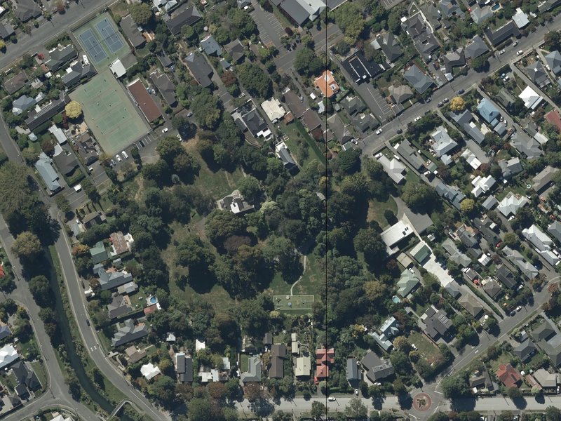 aerial view of Risingholme Park and the ground around it