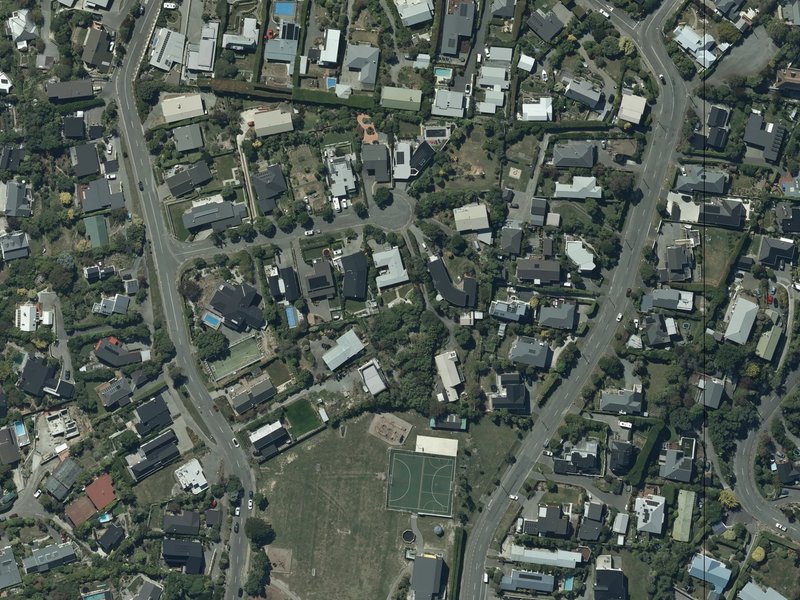aerial view of Hilltop Reserve and the ground around it