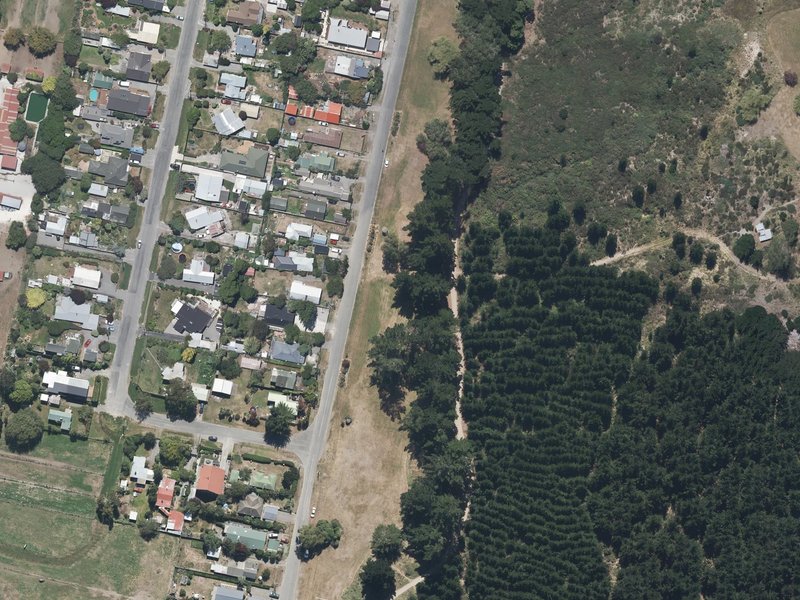 aerial view of Ferry Road Reserve, Woodend Beach and the ground around it