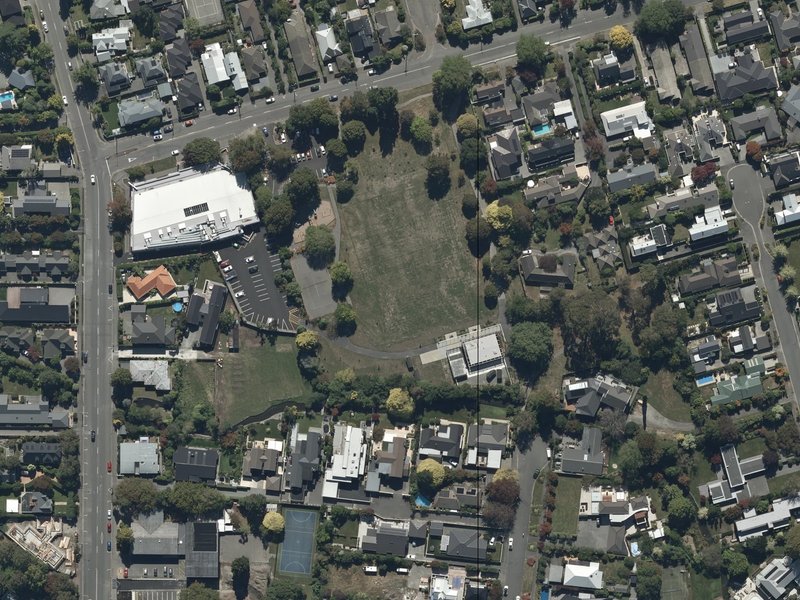 aerial view of Jeffreys Reserve and the ground around it