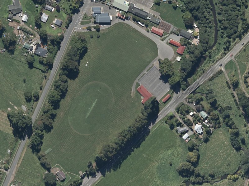 aerial view of Awa-Iti Domain and the ground around it