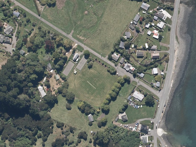 aerial view of Wainui Domain and the ground around it