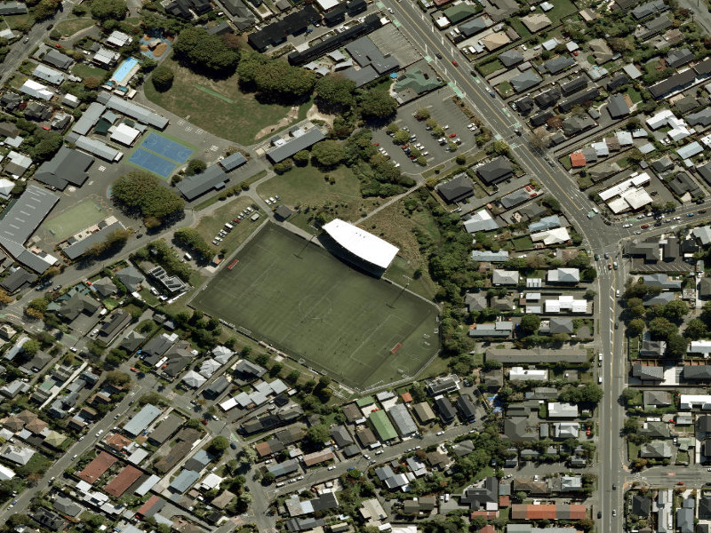 aerial view of English Park and the ground around it
