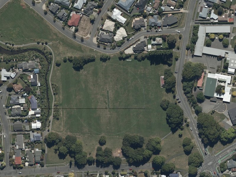 aerial view of Walter Park and the ground around it